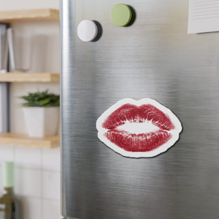 Red Lipstick Kiss Magnet | Die-Cut Magnet 14