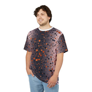 Orange and Black Paint Splatter Tee | All Over Print Shirt 14