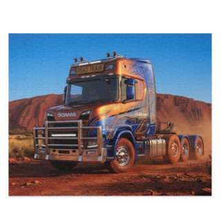 Orange Blue Semi Truck Puzzle | 120–500 Piece 3