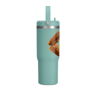 Faux Fur Kiss Lips Tumbler 32oz | Lip Print Travel Mug 12