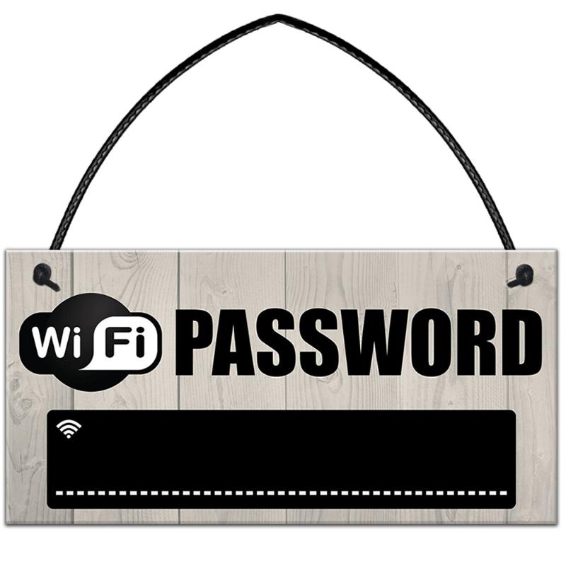 Wooden WiFi Password Sign | Hanging Chalkboard Home Coffee Bar Decoration