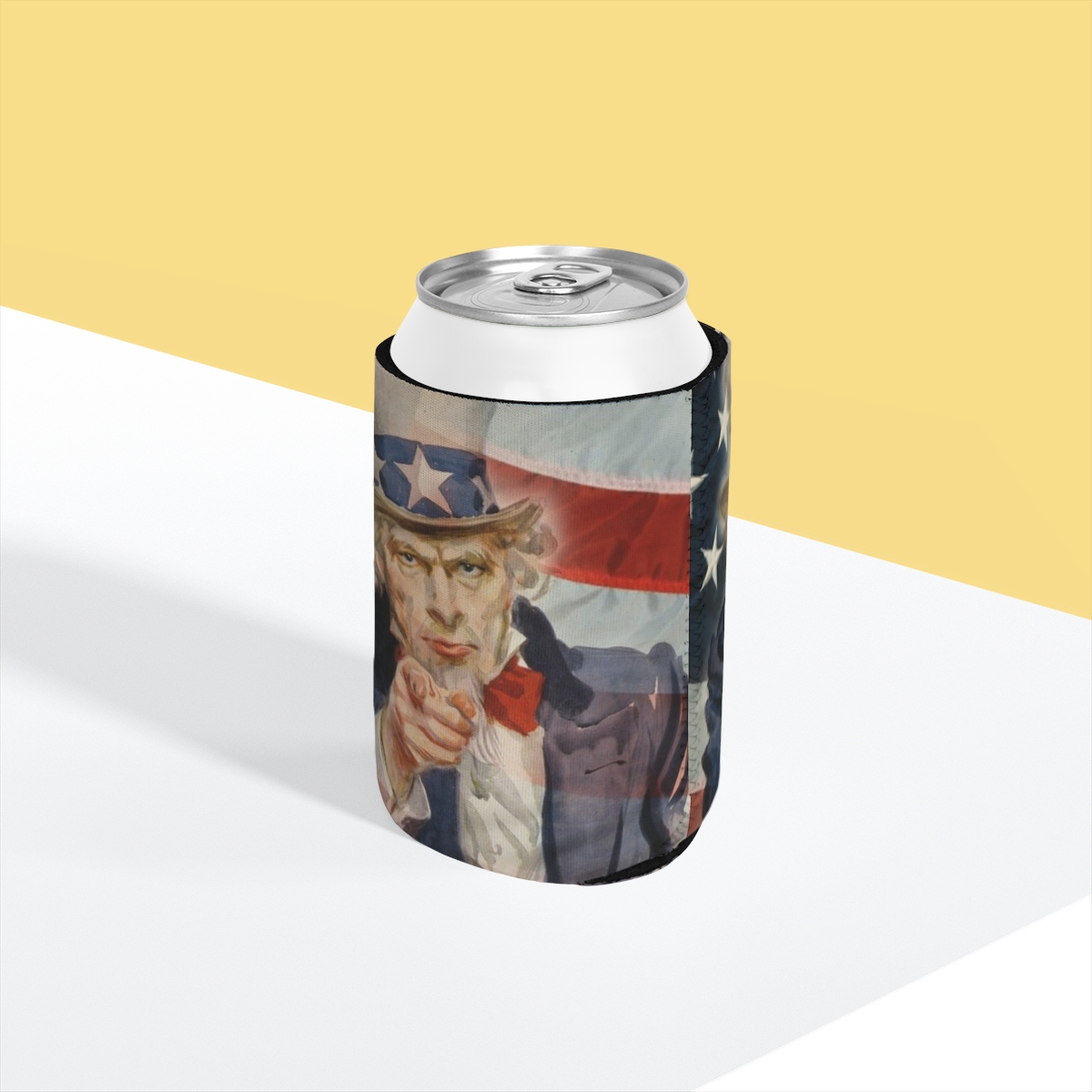 Uncle Sam Pointing Can Cooler Sleeve | American Flag Patriotic