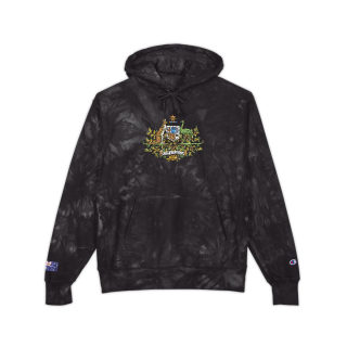 Australian Coat of Arms Embroidered Hoodie | Tie-Dye Pullover 2