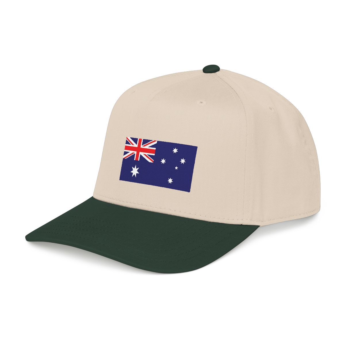 Australian Flag Mid Profile Baseball Cap | Australia Flag Embroidered Hat