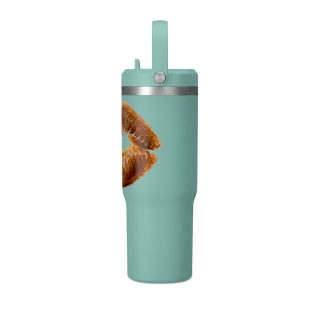 Faux Fur Kiss Lips Tumbler 32oz | Lip Print Travel Mug 26