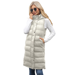 Women's Hooded Sleeveless Long Vest Jacket | Commuter Style 2