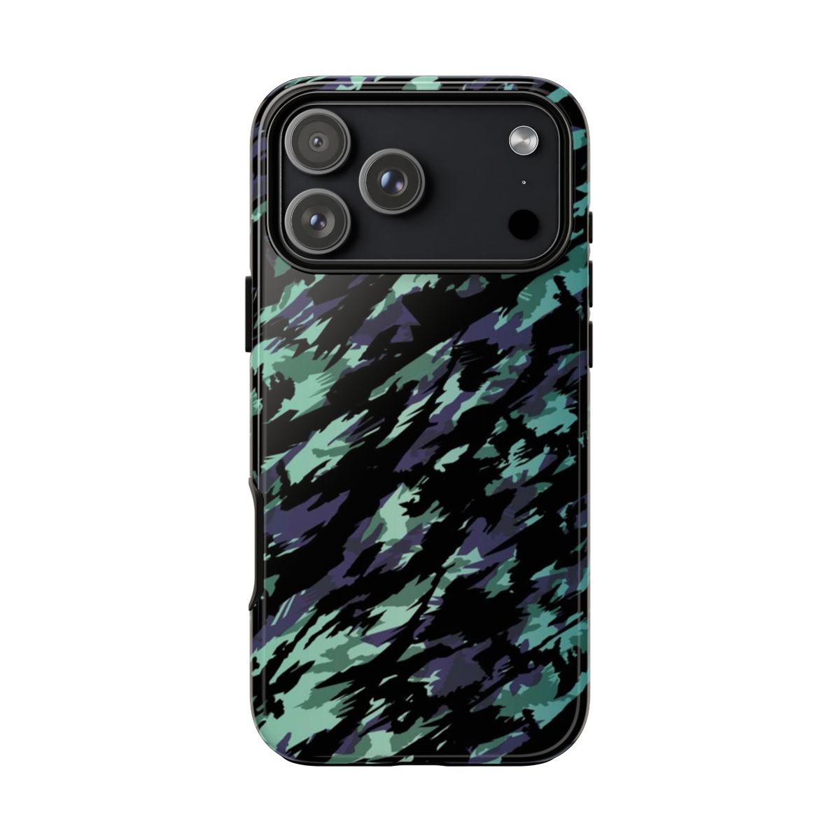 Teal Black Camo iPhone Case | Durable Protective Cover