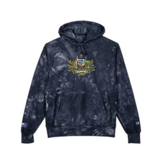 Australian Coat of Arms Embroidered Hoodie | Tie-Dye Pullover 4