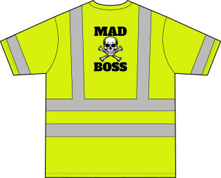 Mad Boss Skull Graphic High-Vis T-Shirt | Orange Reflective Safety Tee 2