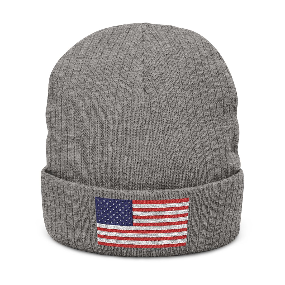 American Flag Embroidered Beanie