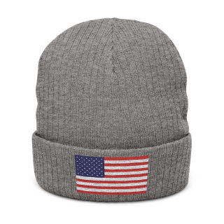 American Flag Embroidered Beanie