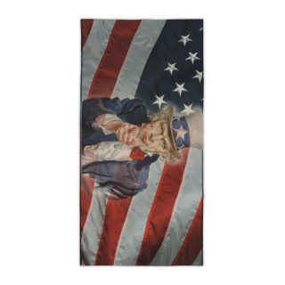 Uncle Sam Pointing American Flag Beach Towel | Patriotic Fourth of July 3