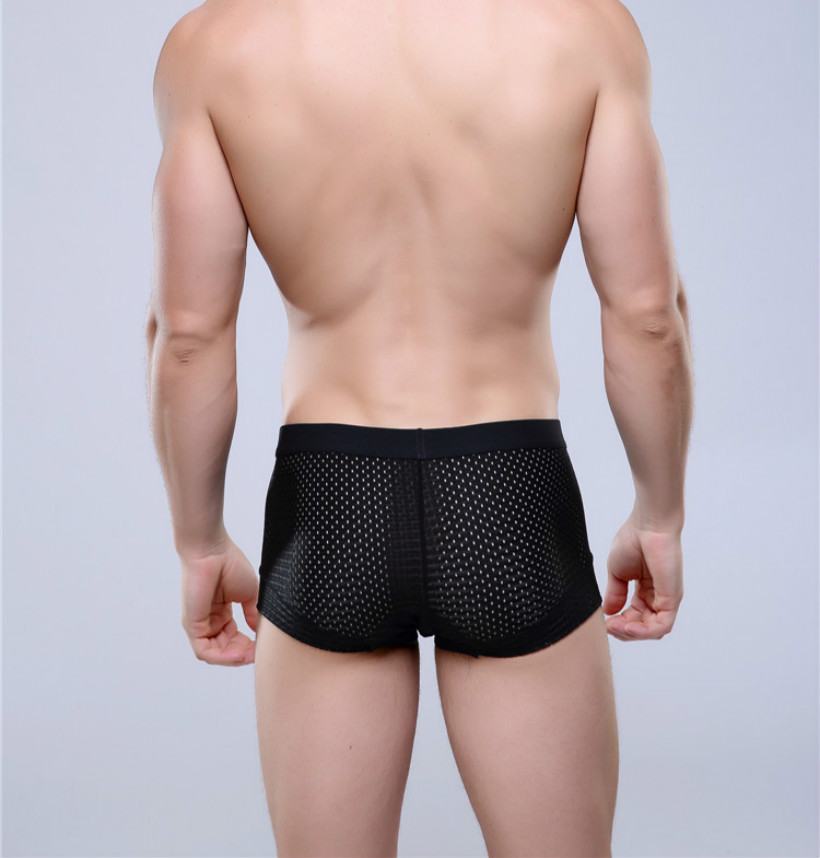 Breathable Mesh Silk Men's Boxer Briefs | Four-Corner Cotton Underwear