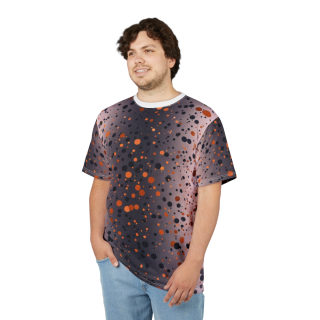 Orange and Black Paint Splatter Tee | All Over Print Shirt 11