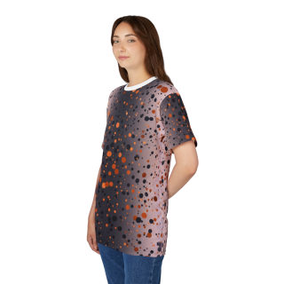 Orange and Black Paint Splatter Tee | All Over Print Shirt 30