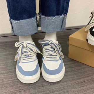 Thick Sole Trendy White Sneakers for Women | Casual Running Shoes 4
