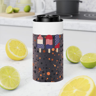 American Flag Popsicles Can Cooler | Patriotic Fourth of July Koozie 18