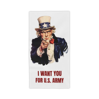 Uncle Sam I Want You for U.S. Army Beach Towel | Patriotic Vintage Recruitment Print 2