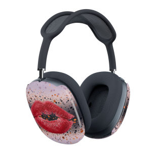 Red Kiss Lips AirPods Max Shell Case | Glitter Speckle Design 3