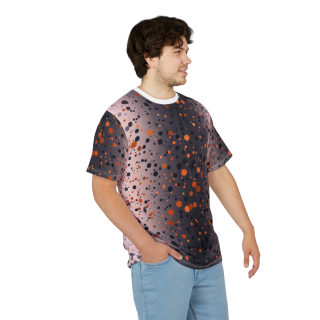 Orange and Black Paint Splatter Tee | All Over Print Shirt 21