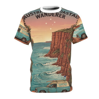 Coastal Wanderer Surf Van Tee | Ocean Cliffs Sunset All-Over Print 2