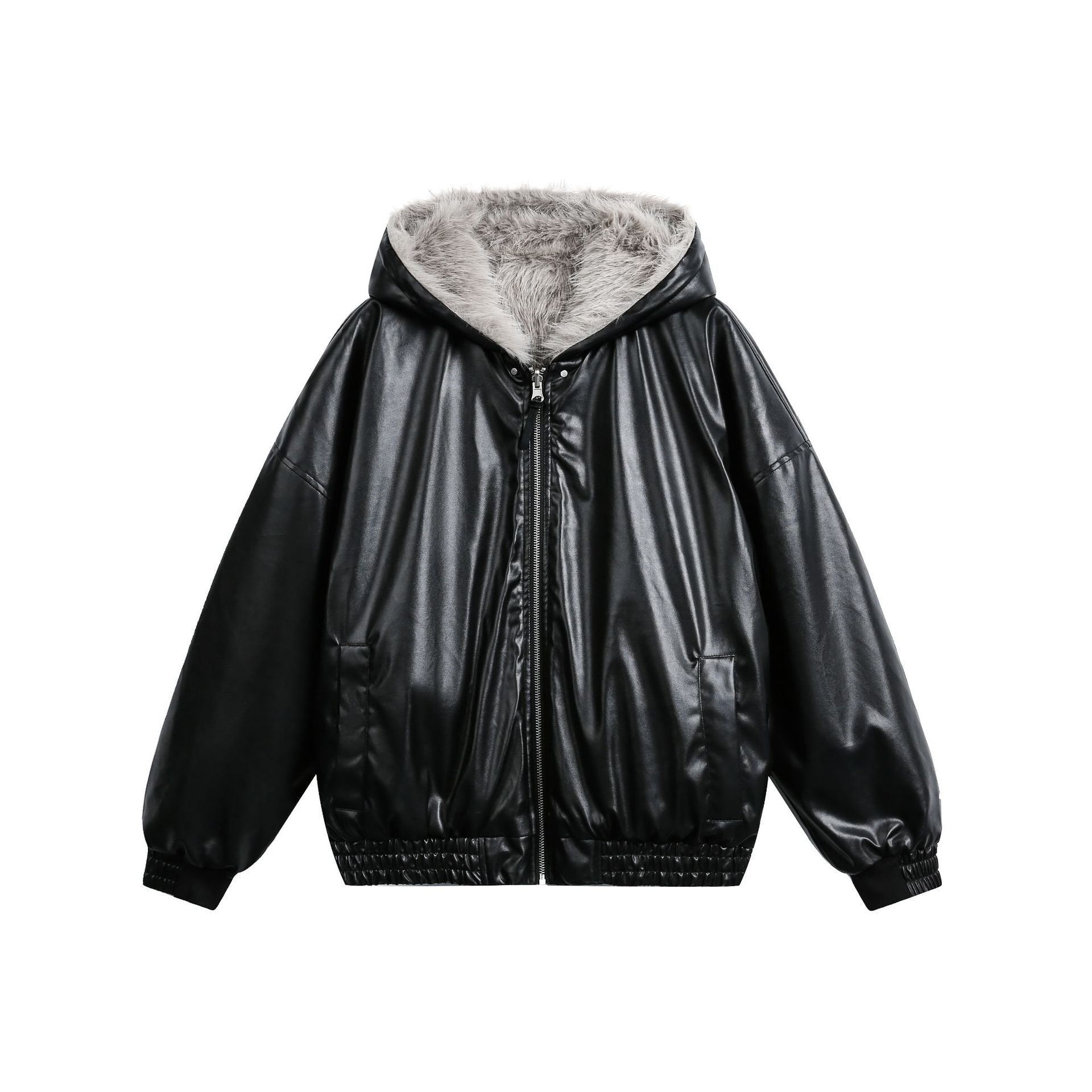 Reversible Hooded Winter Jacket | Men's Oversized Parka, Faux Leather & Fur