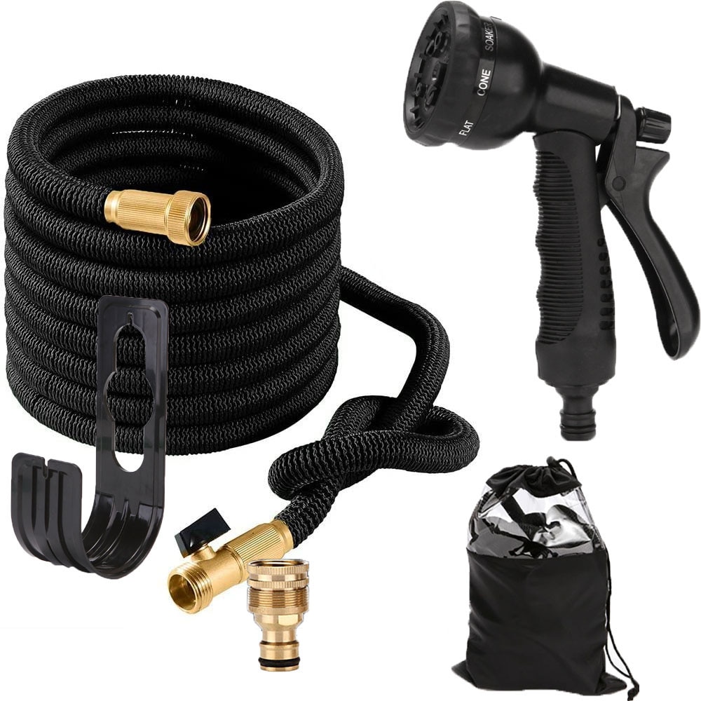 Expandable Magic Garden Hose | Flexible Water Hose with Spray Gun, 25-100ft