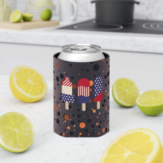 American Flag Popsicles Can Cooler | Patriotic Fourth of July Koozie 17