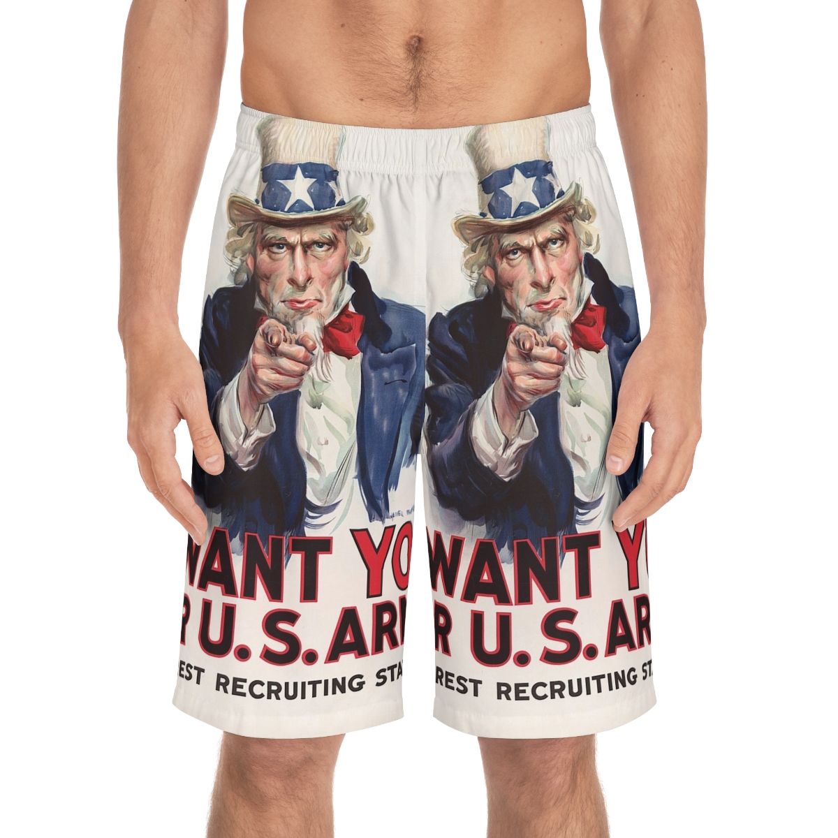 Uncle Sam I Want You board shorts | Men's Board Shorts, Patriotic USA Print