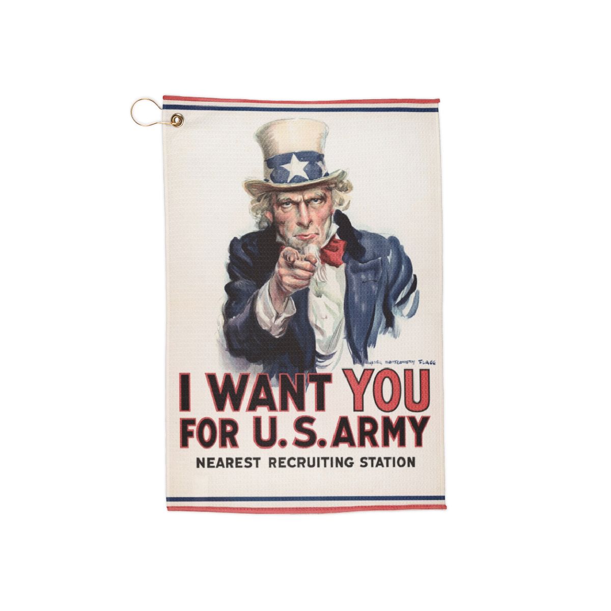 Uncle Sam I Want You Golf Towel | Patriotic Vintage Recruiting Poster Design