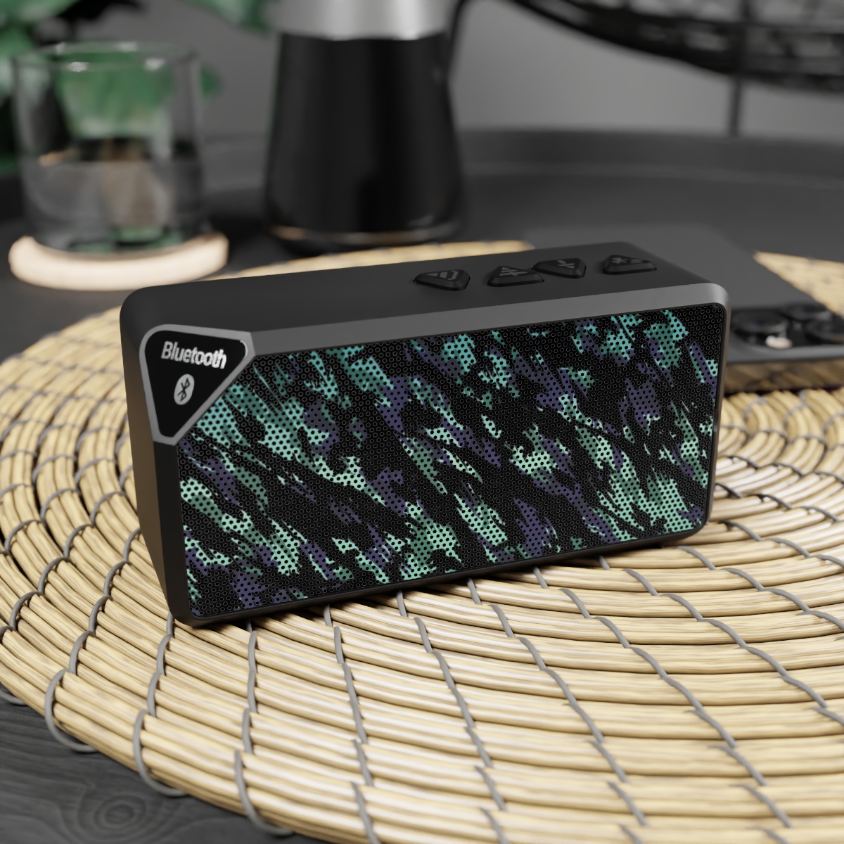 Green Black Camo Bluetooth Speaker