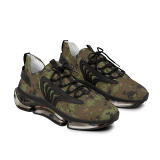 Green Camo Pattern Men's Mesh Sneakers | Camouflage Athletic Shoes 3