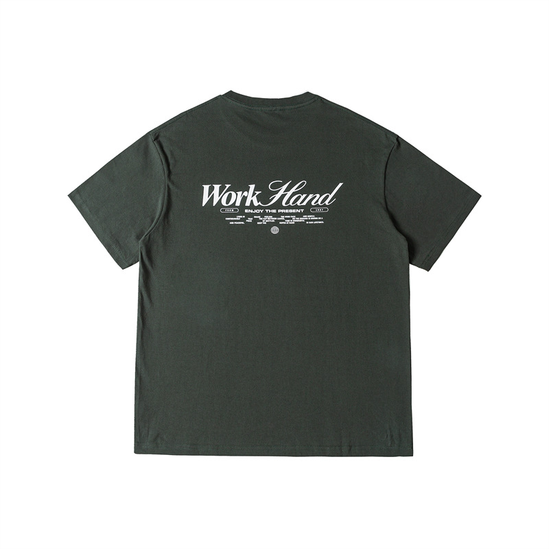 Loose Printed Short Sleeve Shirt | Japanese Retro Lettering