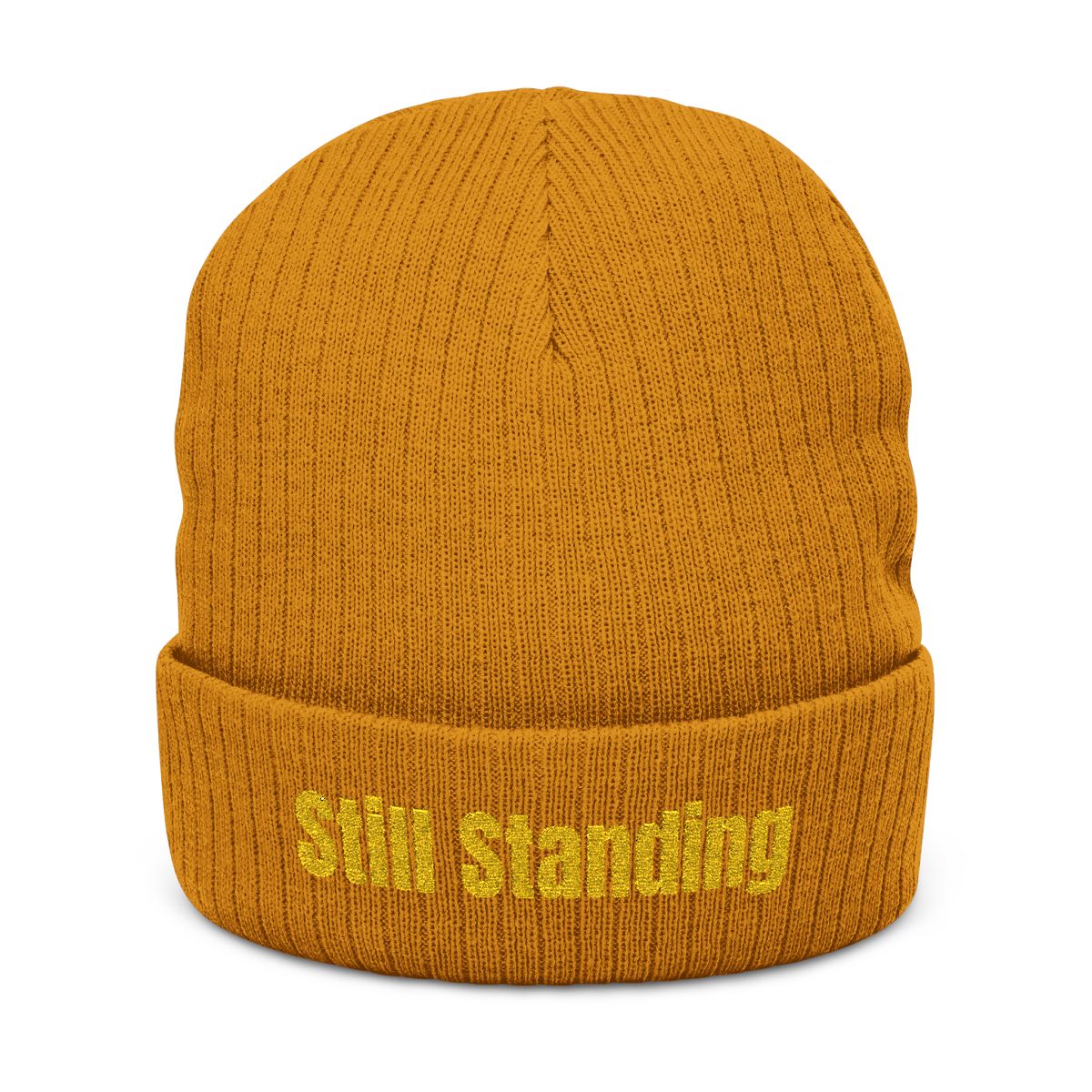 Still Standing Ribbed Beanie | Embroidered Cuff