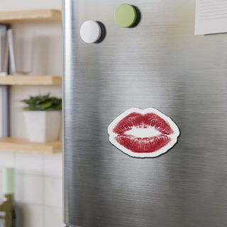 Red Lipstick Kiss Magnet | Die-Cut Magnet 13