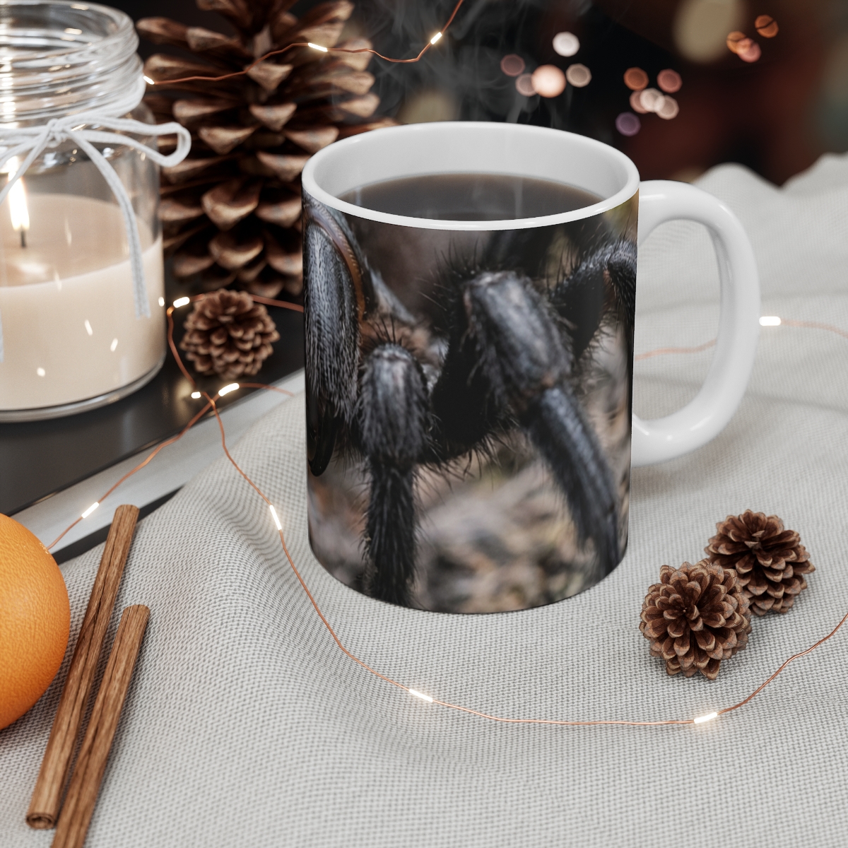 Tarantula Close-Up Mug | Macro Spider Photography, Arachnid Detail