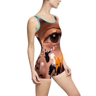 Abstract Face Art Swimsuit | Portrait All-Over Print 16