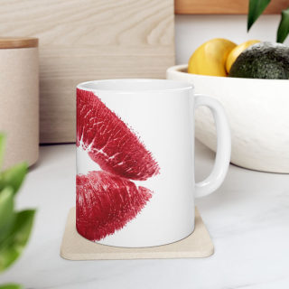 Red Lipstick Kiss Mug | Ceramic Coffee Cup 14