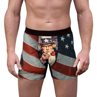 Uncle Sam Pointing Boxer Briefs | American Flag All Over Print 1