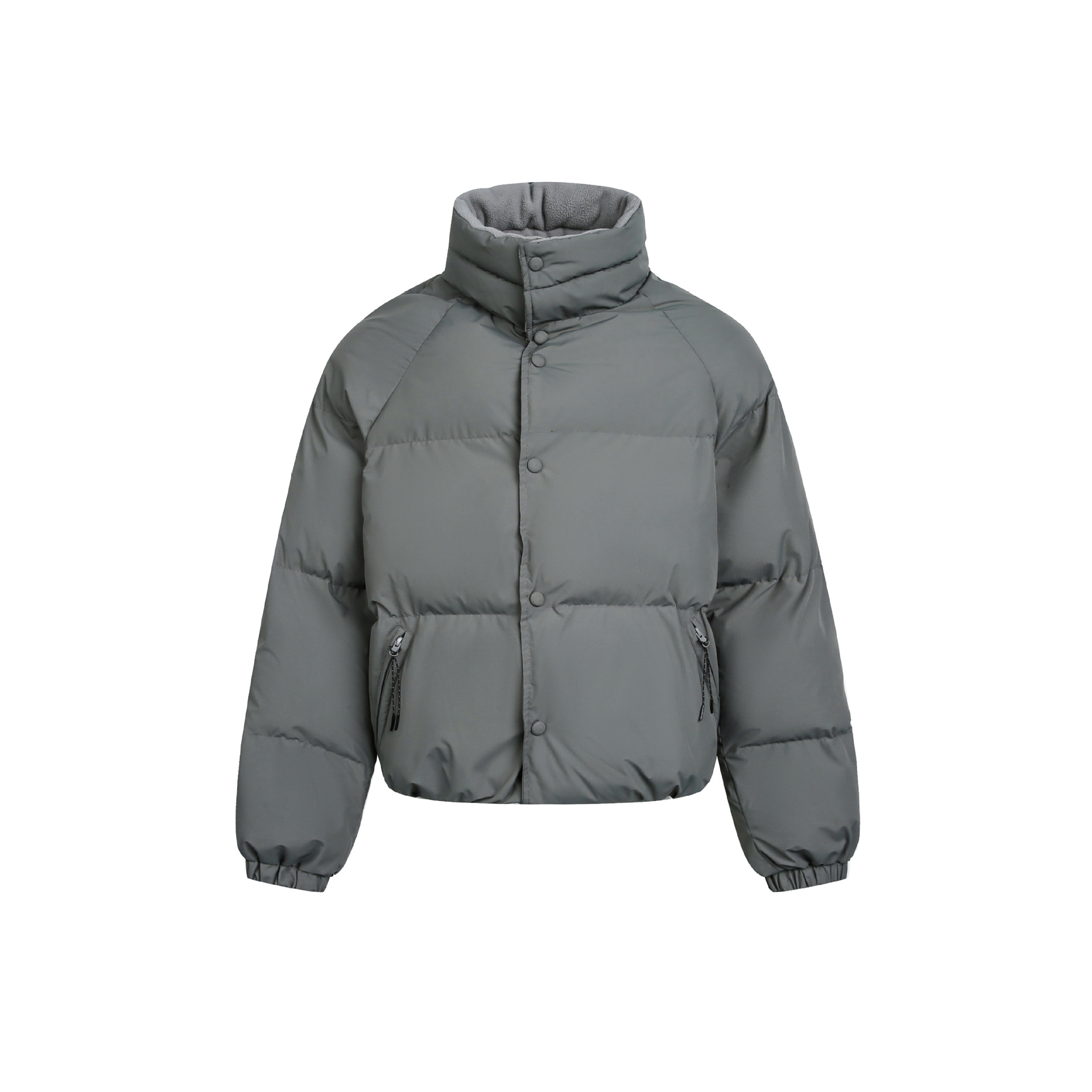 Solid Color Minimalist Stand-Collar Jacket