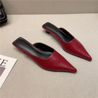 Pointed Toe Cat Heel Sandals & Half Slippers for Women 4
