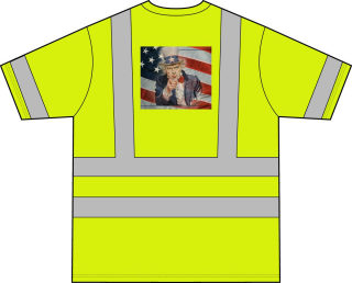 Uncle Sam Flag Graphic T-Shirt | High-Vis Orange Safety Shirt 2