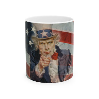 Uncle Sam Pointing Mug | American Flag Ceramic Mug