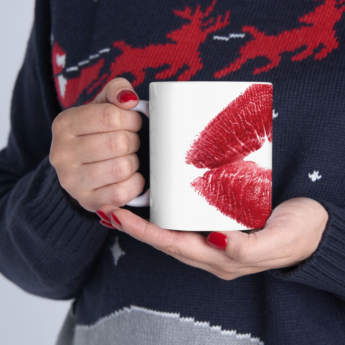 Red Lipstick Kiss Mug | Ceramic Coffee Cup