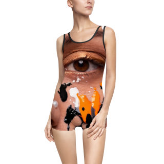 Abstract Face Art Swimsuit | Portrait All-Over Print 3
