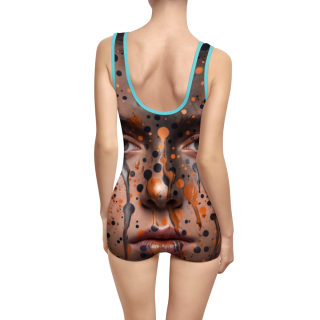 Abstract Face Art Swimsuit | Portrait All-Over Print 36