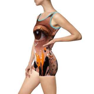 Abstract Face Art Swimsuit | Portrait All-Over Print 26