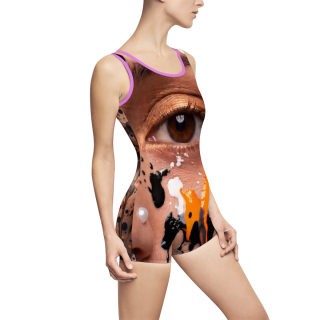 Abstract Face Art Swimsuit | Portrait All-Over Print 18
