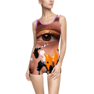 Abstract Face Art Swimsuit | Portrait All-Over Print 8