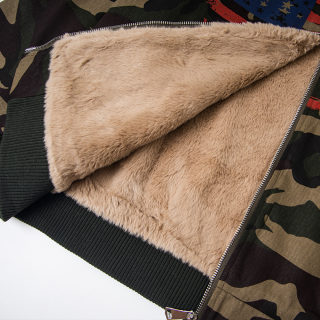 Camouflage Fur Collar Hooded Sweatshirt Jacket for Men 4
